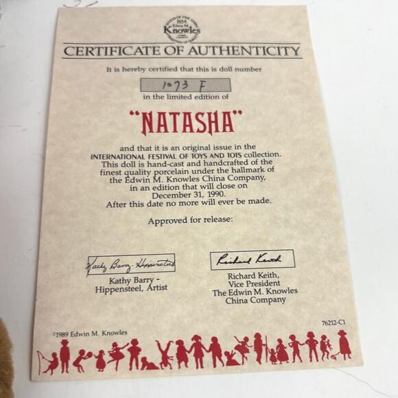 VTG Natasha Ed Knowles Porcelain Doll Ashton Drake Galleries 1989 - Picture 6 of 16